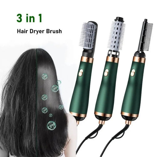 Multifunctional 3-in-1 Hair Dryer Brush with Replaceable Combs